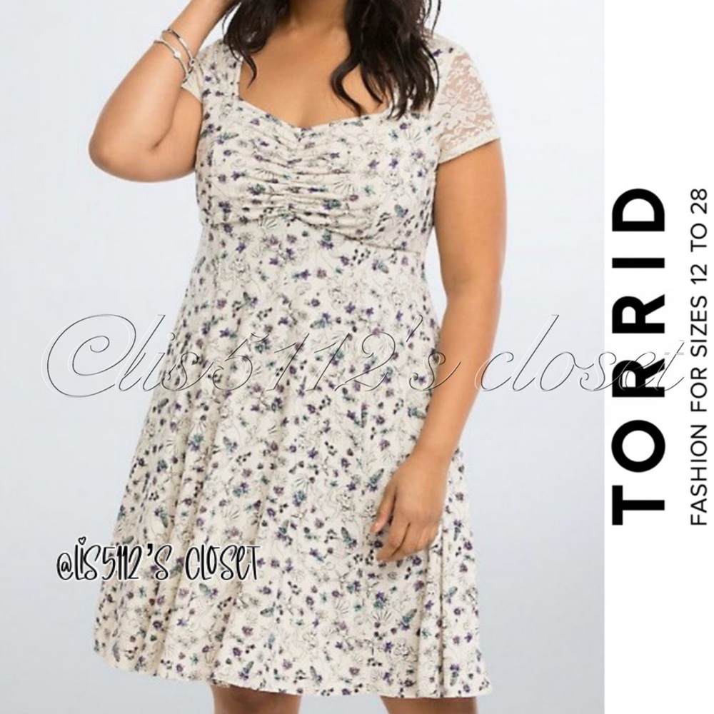 NWOTS Torrid x Disney Ariel The Little Mermaid Lace Skater Dress 2X 18 20